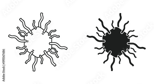 Virus cells and bacteria pathogens illustration set isolated on white background for medical science and health concept