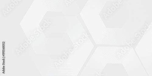 Hexagon white gray wave light technology texture background. Abstract big data digital concept simple art modern abstract