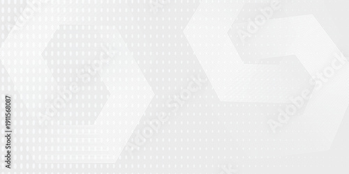 Hexagon white gray wave light technology texture background. Abstract big data digital concept simple art modern abstract
