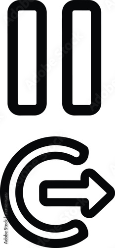 pause button and play button icons