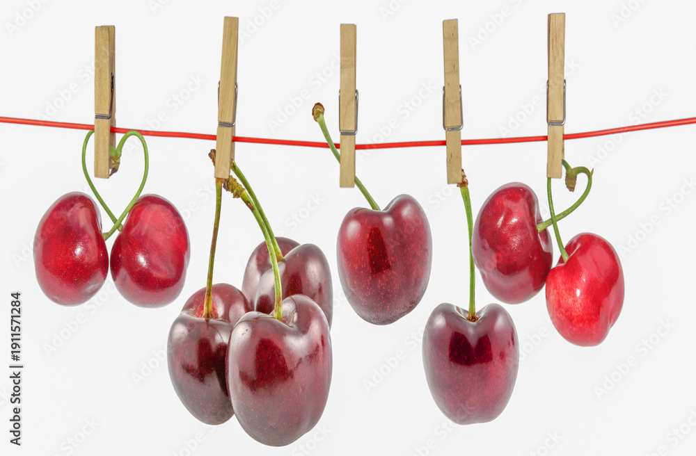 custom made wallpaper toronto digitalCerises sur corde à linge 