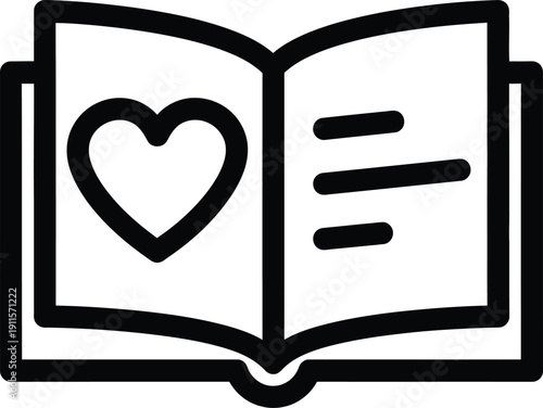 heart book love reading symbol