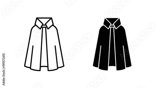 Two jackets with collars and zippers are shown side by side Vector