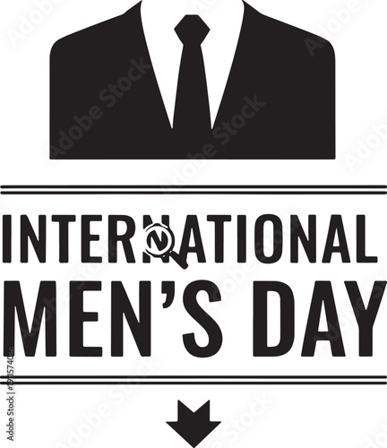 International Mens Day awareness campaign logo with silhouette  November 19th