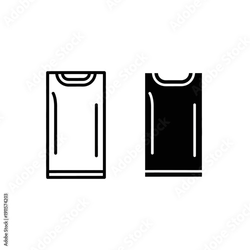 A black and white drawing of two t shirts Vector