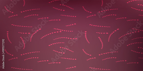 Abstract red particles flowing in a dark red liquid creating a dynamic and mesmerizing visual effect.