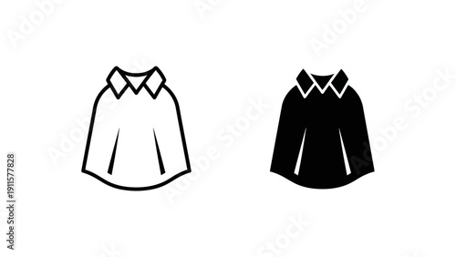 Two collared shirts in different colors Vector