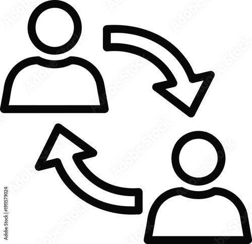 User Exchange Transfer Icon Vector, People Swap Symbol