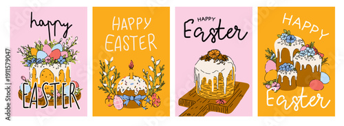 Happy Easter Cake Greeting Card Set