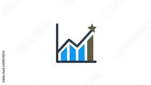 Graph with Bars and Star Symbol.