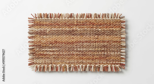 Woven natural fiber rug closeup texture.