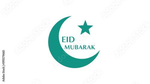 Eid Mubarak Islamic Holiday Greeting Symbol.