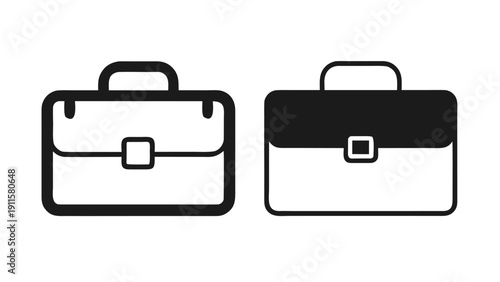 Job portfolio and work bag symbol isolated on white background.eps