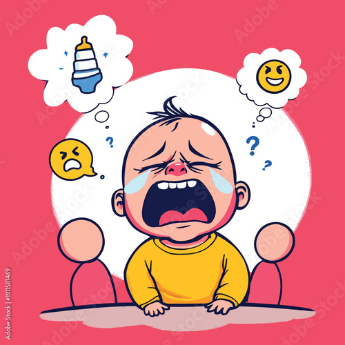 Vsai hungry baby crying for milk needing comfort