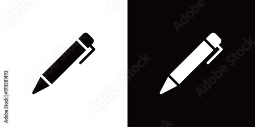 シンプルなペン・ボールペンのアイコン (ベクター)