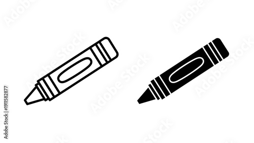 Two crayons in different colors on a white background Vector