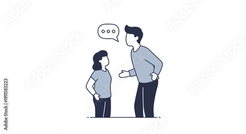 Man and woman in conversation exchange.