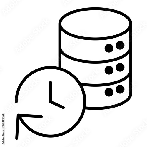Data Backup Outline Icon Illustration Vector