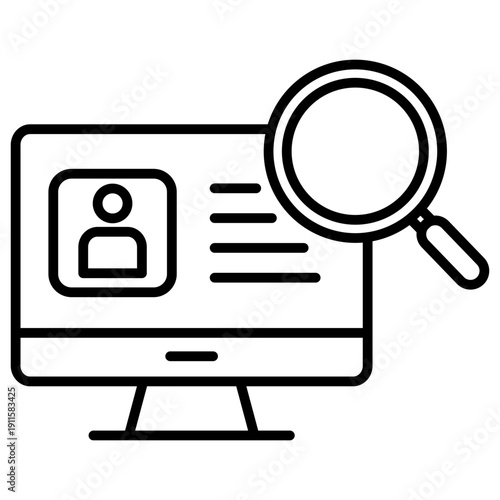 Account Monitoring Outline Icon Illustration Vector