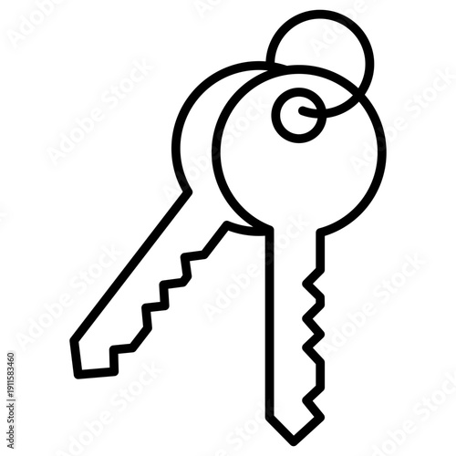 Key Chain Outline Icon Illustration Vector
