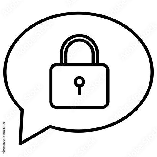 Encrypted Messaging Outline Icon Illustration Vector