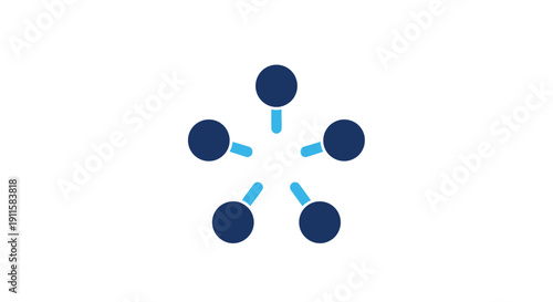 Network connection blue dots linked.