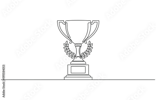Single continuous line drawing of the best quality award badge.