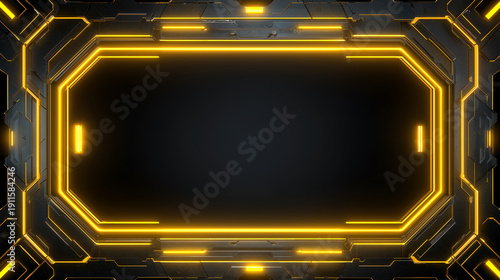 Neon Technology Frame Background
