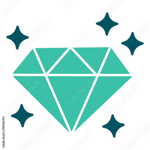 Shining diamond gem icon