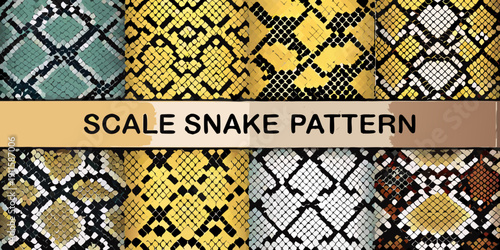 Four colorful snake scale patterns displayed in a grid arrangement