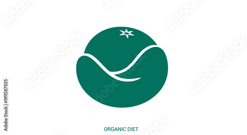 Organic Diet Logo Design with Green Circle and White Elements.
