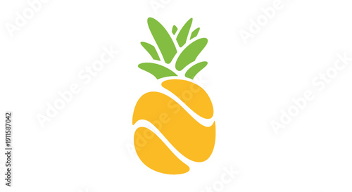 Simple stylized pineapple icon with yellow and green colors.