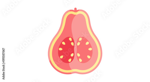 A vibrant digital illustration of a cut-open fig fruit.