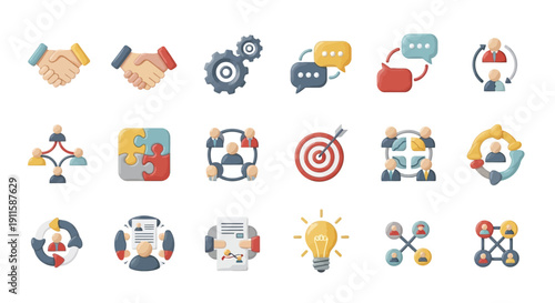 Business icons for marketing strategy.