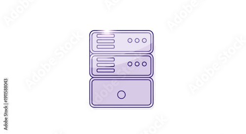 Server stack illustration. Data storage and network concept.