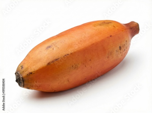 Exotic Copper Orange Fei Banana Fruit Isolated on White Background