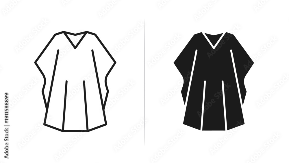 Naklejka premium Line drawing of two short-sleeved shirts Vector
