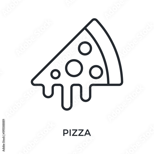Pizza Icon Outline Style. Vector Illustration For Graphic Design