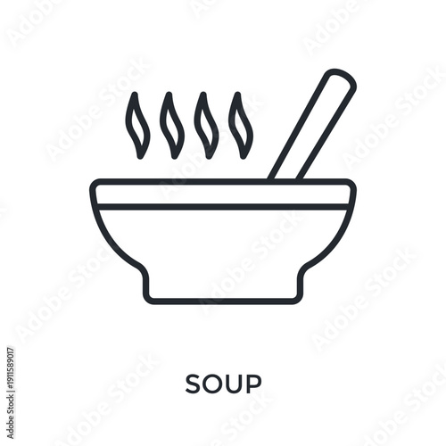 Soup Icon Outline Style. Vector Illustration For Graphic Design