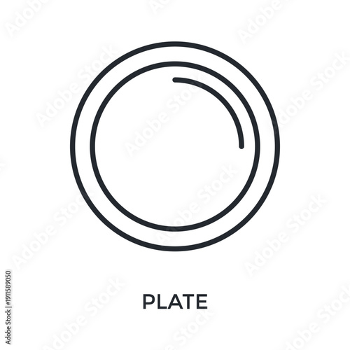 Plate Icon Outline Style. Vector Illustration For Graphic Design