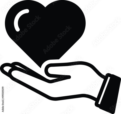 hand holding heart symbol