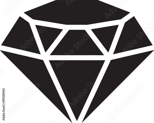 Black and White Geometric Diamond Shape Symbol jewel