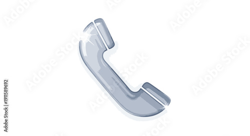 Shiny Phone Receiver Icon for Communication and Contact