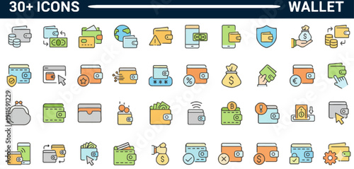Collection of finance and banking icons displayed in a grid layout