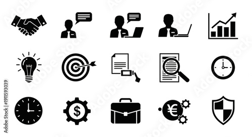 Business and Finance Icons Set for Presentations and Websites.