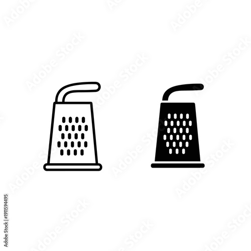 A black and white icon of two graters Vector