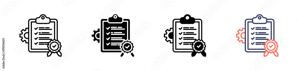 Fototapeta premium work standard icon set multiple style collection