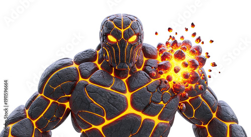 Lava Golem with Exploding Lava Orb