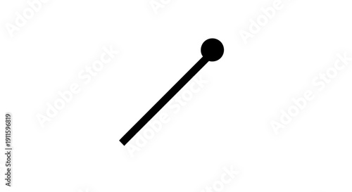 Black push pin on white background.