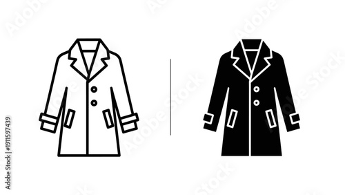 Two stylish coats with different colors and designs Vector